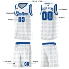 White Royal Trailblazer Dot Pattern Basketball Jersey 5