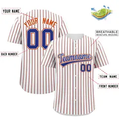 White Royal Tricolor Stripe Fashion Baseball Jersey 2