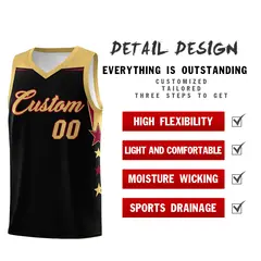 White Royal Two Tone Side Star Color Block Basketball Jersey 2