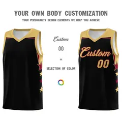 White Royal Two Tone Side Star Color Block Basketball Jersey 3