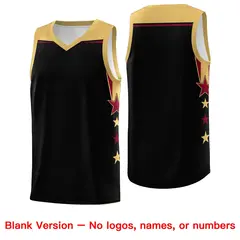 White Royal Two Tone Side Star Color Block Basketball Jersey 6