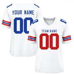 White Royal-White Classic Mesh Authentic Football Jersey 1