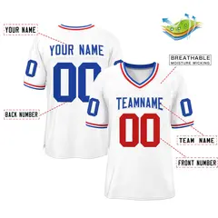 White Royal-White Classic Style Authentic Football Jersey 2