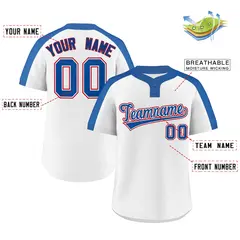 White Royal-White Classic Style Two-Button Softball Jersey 2