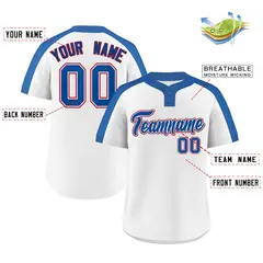 White Royal-White Classic Style Two-Button Softball Jersey 2
