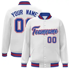 White Royal-White Classic Varsity Full-Snap Letterman Jacket 1