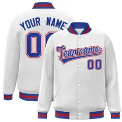 White Royal-White Classic Varsity Full-Snap Letterman Jacket 1