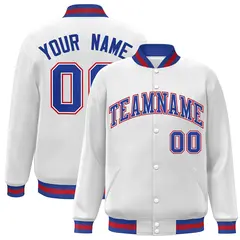 White Royal-White Classic Varsity Full-Snap Letterman Jacket 1