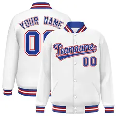 White Royal-White Classic Varsity Full-Snap Letterman Jacket