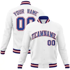 White Royal-White Classic Varsity Full-Snap Letterman Jacket 1