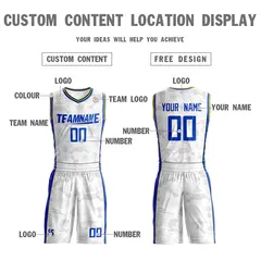 White Royal-Yellow Double Side Sets Basketball Jersey 4