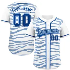 White Royal Zebra Graffiti Authentic Baseball Jersey 1