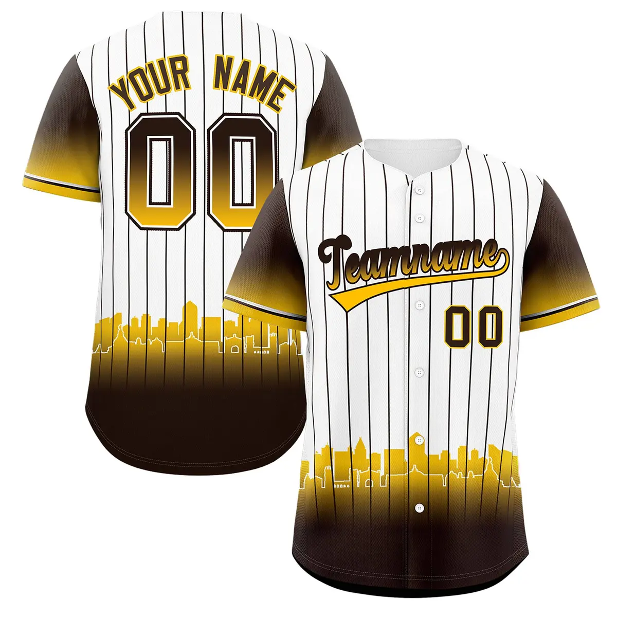 White San Diego City Silhouette Baseball Jersey