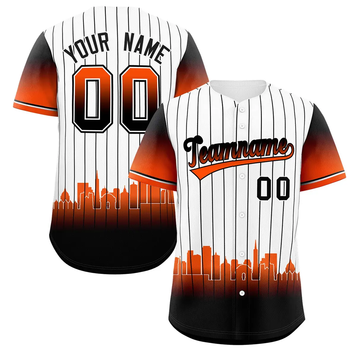 White San-Francisco City Silhouette Baseball Jersey