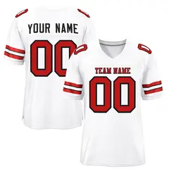 White Scarlet-Black Classic Mesh Authentic Football Jersey
