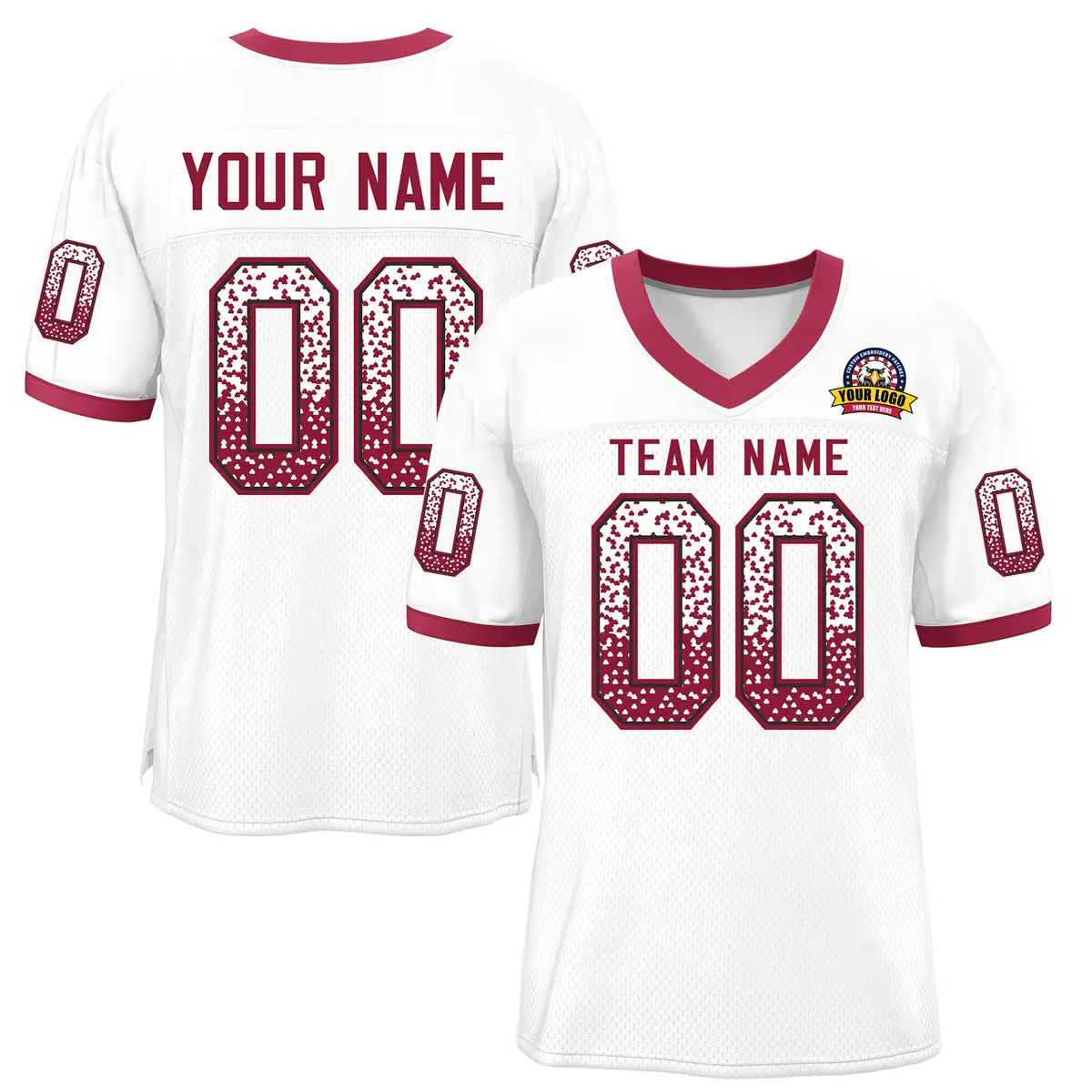 White Scarlet-Black Drift Mesh Football Jersey