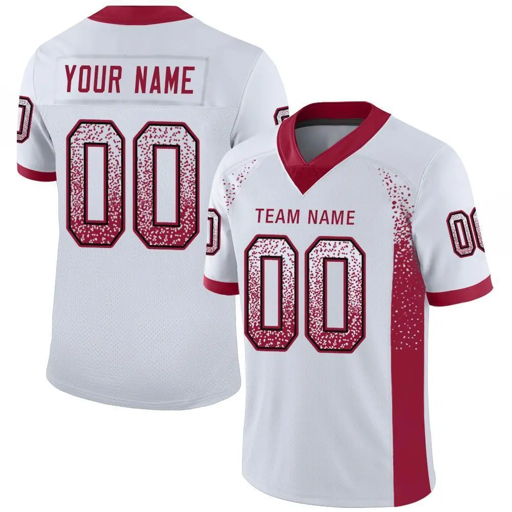 White Scarlet-Black Drift Mesh Football Jersey