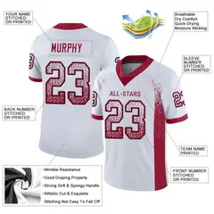 White Scarlet-Black Drift Mesh Football Jersey 2