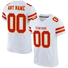 White Scarlet-Gold Classic Mesh Authentic Football Jersey 1