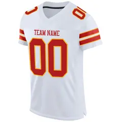 White Scarlet-Gold Classic Mesh Authentic Football Jersey 2