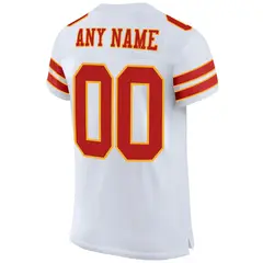 White Scarlet-Gold Classic Mesh Authentic Football Jersey 3