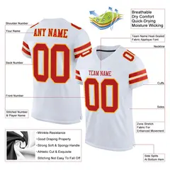 White Scarlet-Gold Classic Mesh Authentic Football Jersey 4