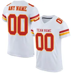 White Scarlet-Gold Classic Mesh Authentic Football Jersey 1