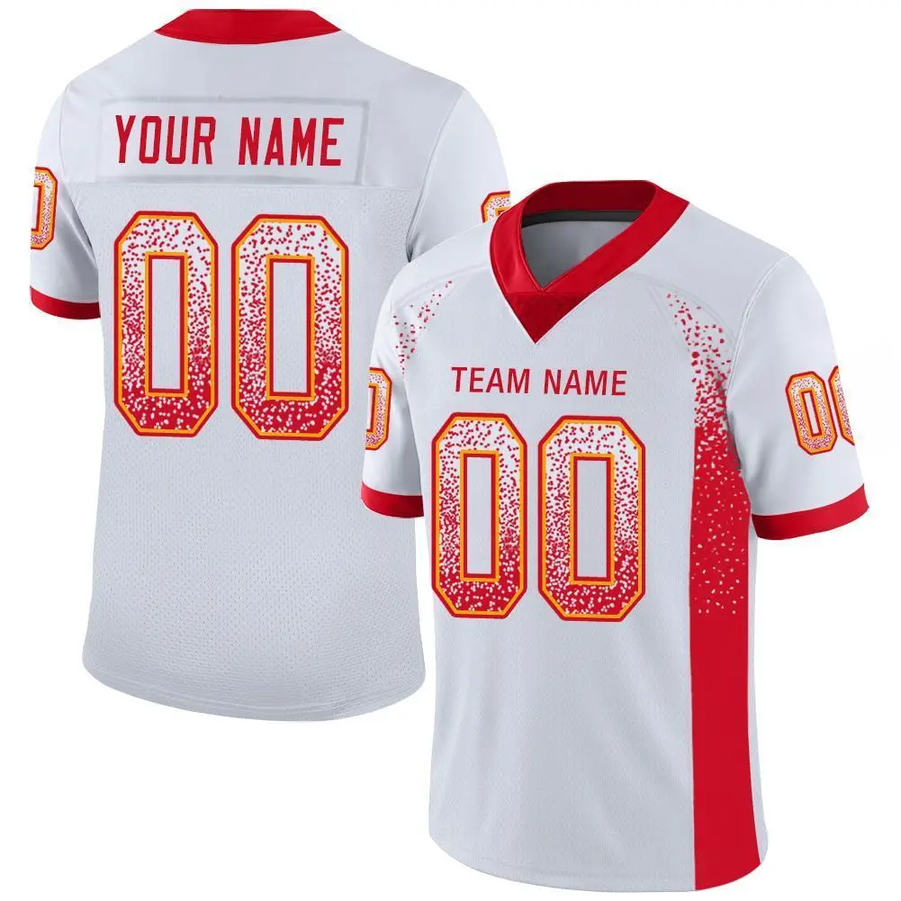 White Scarlet-Gold Drift Mesh Football Jersey