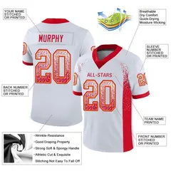 White Scarlet-Gold Drift Mesh Football Jersey 2