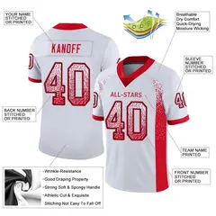 White Scarlet-Navy Drift Mesh Football Jersey 2