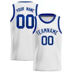 White Sequined Trim Athletic Basketball Jersey