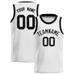 White Sequined Trim Athletic Basketball Jersey