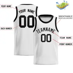 White Sequined Trim Athletic Basketball Jersey 2