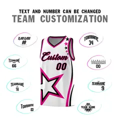 White Shoulder Stars Graffiti Pattern Basketball Jersey 4
