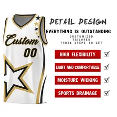 White Shoulder Stars Graffiti Pattern Basketball Jersey 2