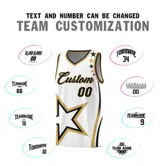 White Shoulder Stars Graffiti Pattern Basketball Jersey 4
