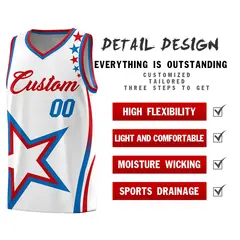 White Shoulder Stars Graffiti Pattern Basketball Jersey 2