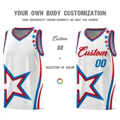White Shoulder Stars Graffiti Pattern Basketball Jersey 3