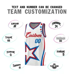 White Shoulder Stars Graffiti Pattern Basketball Jersey 4