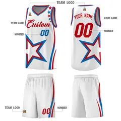 White Shoulder Stars Graffiti Pattern Basketball Jersey 5