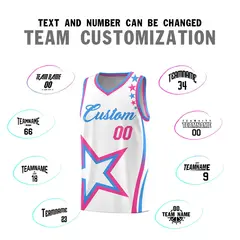 White Shoulder Stars Graffiti Pattern Basketball Jersey 4