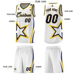 White Shoulder Stars Graffiti Pattern Basketball Jersey 5