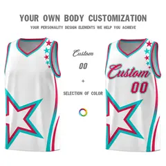 White Shoulder Stars Graffiti Pattern Basketball Jersey 3