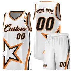 White Shoulder Stars Graffiti Pattern Basketball Jersey 1