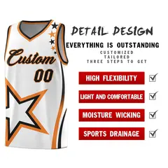 White Shoulder Stars Graffiti Pattern Basketball Jersey 2