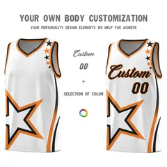 White Shoulder Stars Graffiti Pattern Basketball Jersey 3