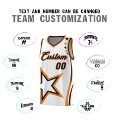 White Shoulder Stars Graffiti Pattern Basketball Jersey 4