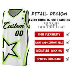 White Shoulder Stars Graffiti Pattern Basketball Jersey 2