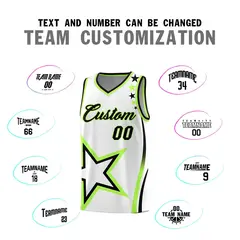 White Shoulder Stars Graffiti Pattern Basketball Jersey 4