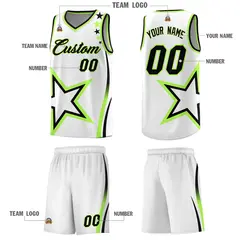 White Shoulder Stars Graffiti Pattern Basketball Jersey 5
